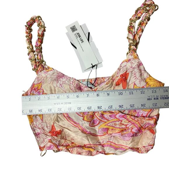 ZARA Crop‎ Top S Floral Wrap Y2K Indie Sleaze Fairycore Cottagecore Boho - Picture 5 of 8